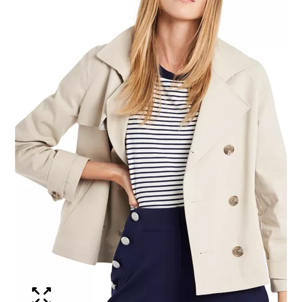 Riley & Rae Beige Double-Breasted Trench Coat